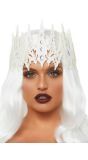 Witte Kroon met Zilveren Juwelen