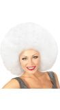 Witte Maxi Afro Pruik