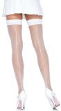 Witte Netkousen met Elegante Naad