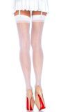 Witte Transparante Jarretel Kousen met Naad