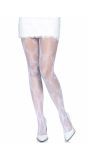 Witte Visnet Panty met Vlinders