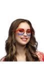 Woodstock Hippie Zonnebril Rood Blauw