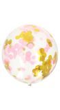 Xl Confettiballon Goud Roze