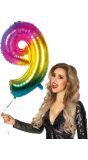 Xxl Regenboogkleurige Folieballon Cijfer 9