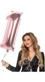 Xxl Rosegoud Folieballon Cijfer 1