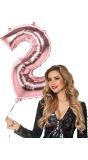 Xxl Rosegoud Folieballon Cijfer 2