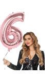 Xxl Rosegoud Folieballon Cijfer 6