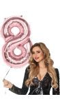 Xxl Rosegoud Folieballon Cijfer 8
