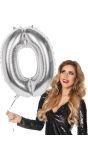 Xxl Zilveren Folieballon Cijfer 0