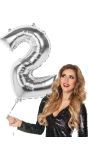 Xxl Zilveren Folieballon Cijfer 2