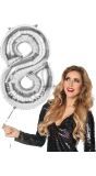 Xxl Zilveren Folieballon Cijfer 8