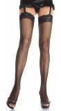 Yara Plus Size Visnet Kousen met Kant Zwart