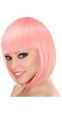 Zacht Roze Lou Lou Pruik