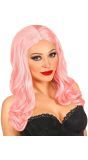 Zacht Roze Roxy Pruik