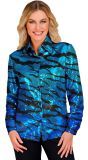 Zebra Pailletten Blouse Blauw