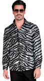 Zebraprint Pailletten Party Blouse Heren
