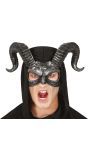 Zilver Duivelshoorn Masker Halloween