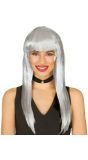 Zilver Grijze Pruik met Pony