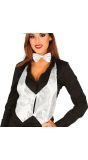 Zilver Pailletten Gilet Dames