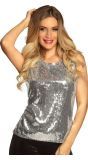 Zilver Pailletten Top Dames