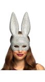 Zilveren Bunny Masker met Rijnsteen