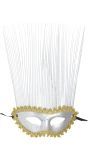 Zilveren Carnival Oogmasker met Kuif