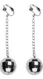 Zilveren Disco Ballen Oorhangers