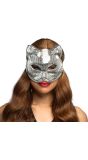 Zilveren Disco Kat Masker