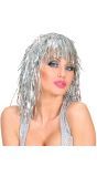 Zilveren Disco Pruik