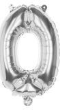 Zilveren Folieballon Cijfer 0