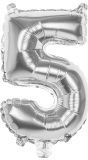 Zilveren Folieballon Cijfer 5