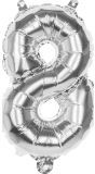 Zilveren Folieballon Cijfer 8
