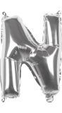 Zilveren Folieballon Letter N