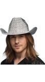 Zilveren Glitter Cowboyhoed Diamantjes