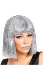 Zilveren Glitters Vegas Pruik