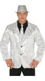 Zilveren Pailletten Jas Heren