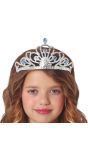 Zilveren Prinsessen Tiara Blauwe Edelsteen Meisjes