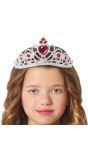 Zilveren Prinsessen Tiara Rode Edelsteen Meisjes