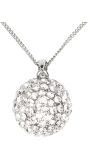 Zilveren Strass Bol Ketting