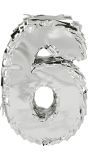 Zilveren Verjaardagspiñata Nummer '6' 25cm