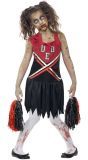 Zombie Cheerleader Zwart Rood Kostuum