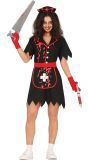 Zombie Zwarte Zuster Jurk Dames