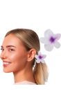 Zomerse Wit Paarse Bloem Haarclip 8cm
