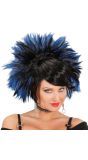 Zwart Blauwe Rock Pruik