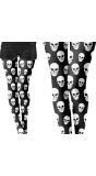 Zwart en Witte Doodskop Panty Dames