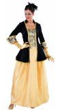 Zwart Gele Markiezin Jurk Dames