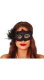 Zwart Glitter Masker met Bloemen