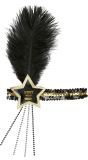 Zwart-Gouden Pailletten Happy New Year Ster Hoofdband