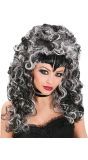 Zwart Grijze Gothic Pruik