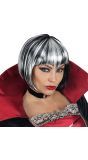 Zwart Grijze Halloween Pruik Dames